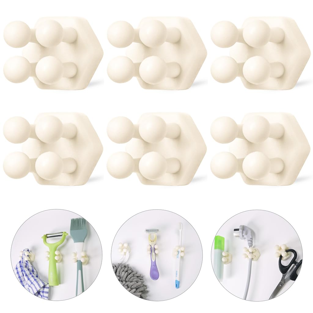 HASTHIP 6Pcs Mini Silicone Wall Hooks Creative Multi-hook Wall Hooks for Kitchen, Self Adhesive Wall Hooks Multipurpose Wall Hooks Wall Hooks for Kitchen, Office, Bathroom HASTHIP 6Pcs Mini Silicone Wall Hooks Creative Multi-hook Wall Hooks for Kitchen, Self Adhesive Wall Hooks Multipurpose Wall Hooks Wall Hooks for Kitchen, Office, Bathroom